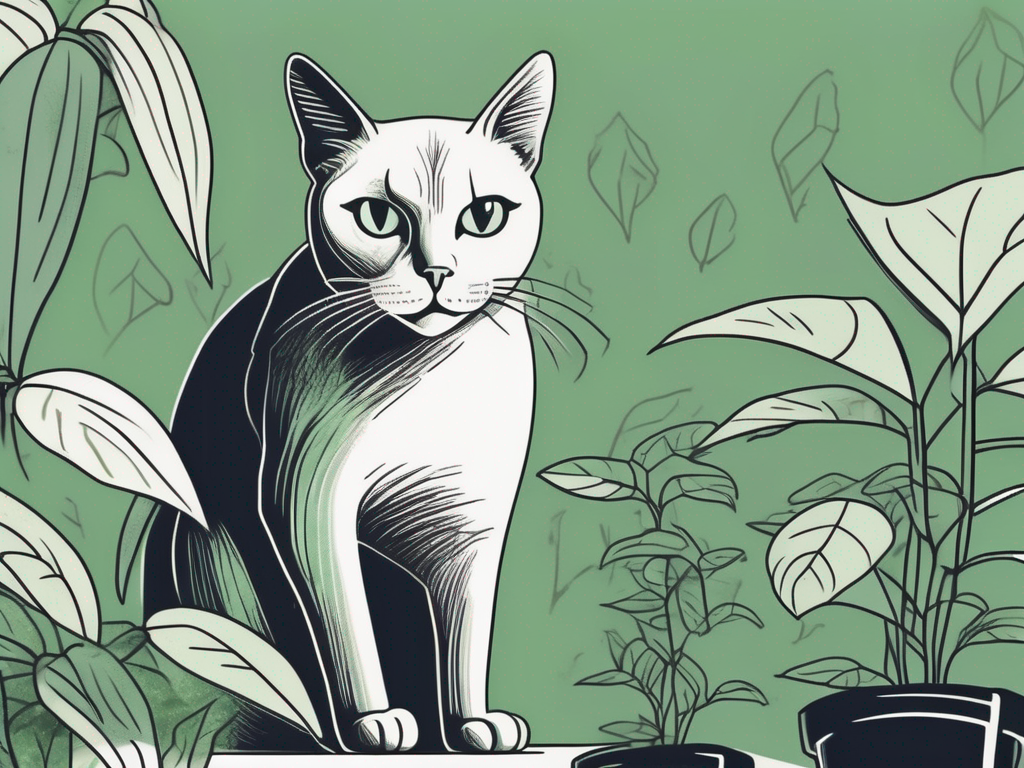 Money tree plant and cats best sale